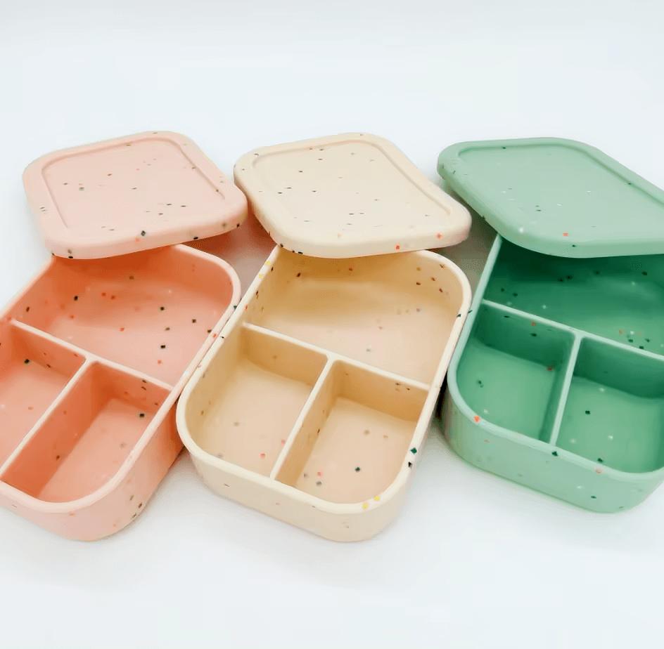 Silicakart Silicone Bento Boxes Marble Set of 3 (Rectangle)