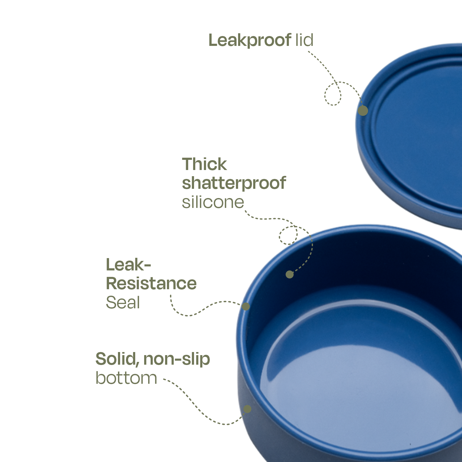 Silicakart Silicone Bento Boxes Medium-Blue (Round)