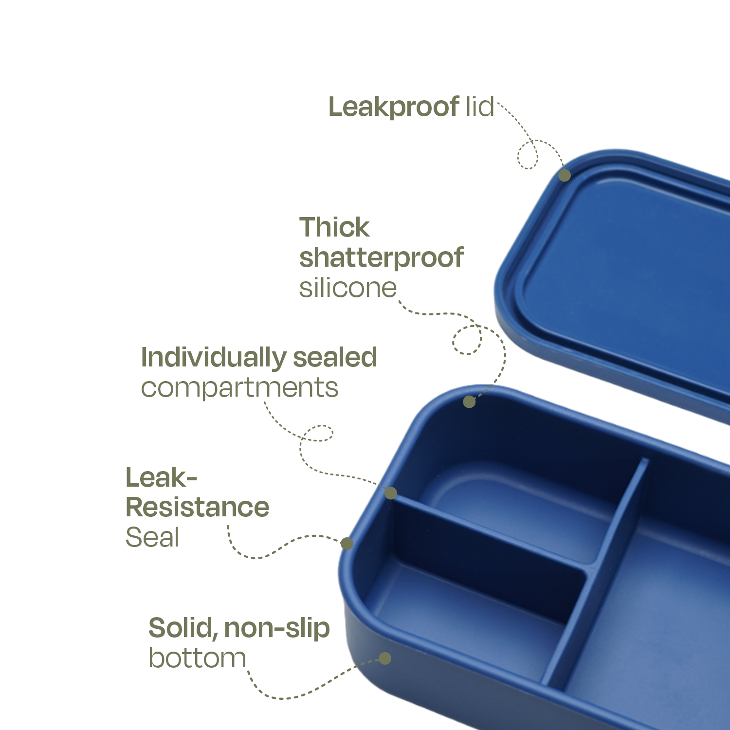 Silicakart Silicone Bento Boxes Medium-Blue (Rectangle)