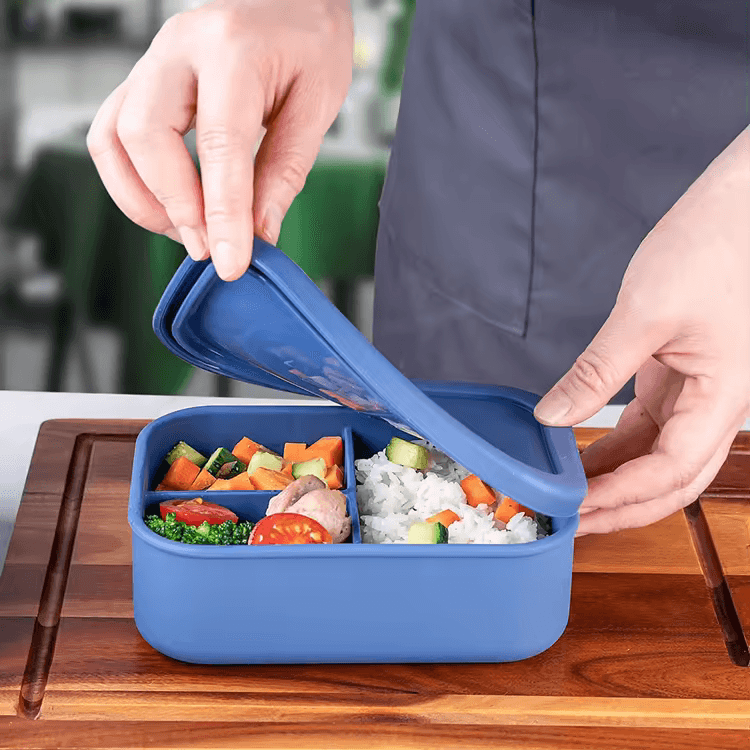 Silicakart Silicone Bento Boxes Medium-Blue (Rectangle)