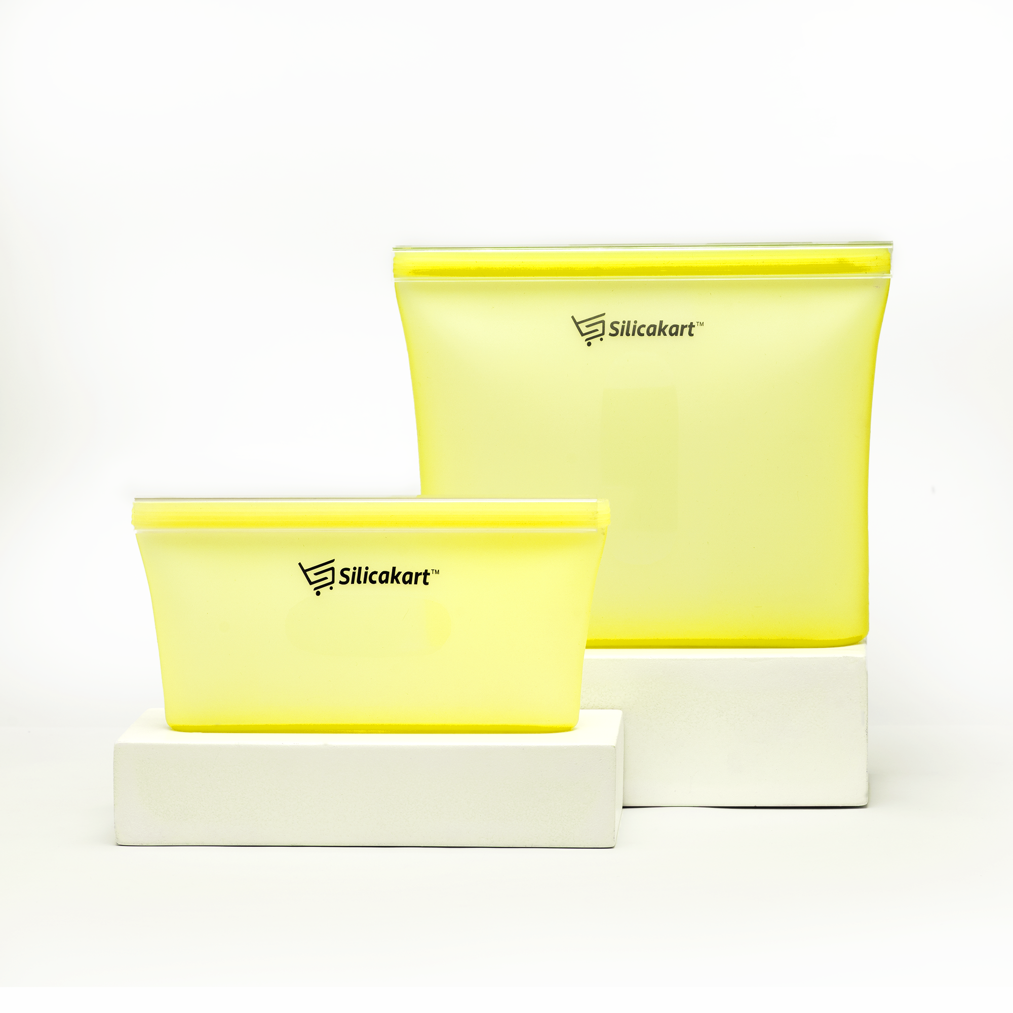 Silicakart Silicone Zip-bag  | Set of 8 (Yellow)